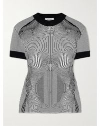 Jean Paul Gaultier - T-Shirt Aus Jacquard-Strick Mit Trompe-L'Œil-Streifen - Lyst