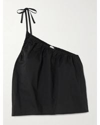 Deiji Studios - Gathered One-Shoulder Organic Cotton-Poplin Top - Lyst