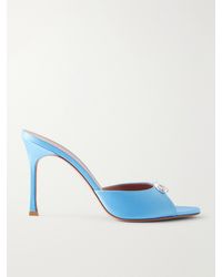 AMINA MUADDI - Mini Camelia 95 Crystal-Embellished Satin Sandals - Lyst