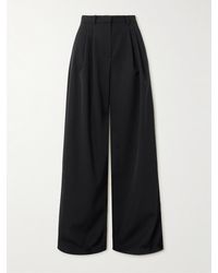 Magda Butrym - Pleated Wool-Twill Wide-Leg Pants - Lyst