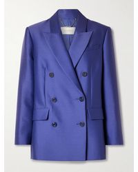 Zimmermann - Natura Double-Breasted Wool And Silk-Blend Blazer - Lyst