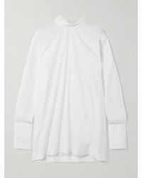 Dries Van Noten - Tie-Detailed Gathered Cotton-Poplin Shirt - Lyst
