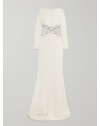 Valentino Garavani - Cutout Crystal-Embellished Silk-Cady Gown - Lyst