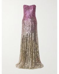 Jenny Packham - Lior Strapless Ombré Sequined Chiffon Gown - Lyst