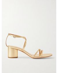 Aeyde - Mirella Metallic-Leather Sandals - Lyst