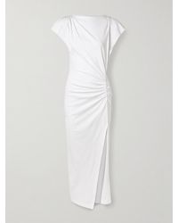 Isabel Marant - Robe Longue Asymétrique En Jersey De Coton À Fronces Nadela - Lyst