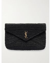 Saint Laurent - Cassandre Raffia Clutch - Lyst