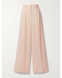Loro Piana - Nyack Pleated Linen And Wool-Blend Wide-Leg Pants - Lyst