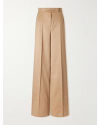 Max Mara - Camel Wool Wide-Leg Pants - Lyst