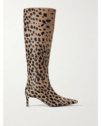 KHAITE - Ona Leopard-Print Calf Hair Knee Boots - Lyst