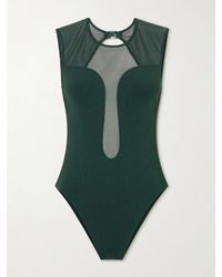 Eres - Unique Open-Back Mesh-Trimmed Swimsuit - Lyst