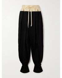 Jil Sander - Zweifarbige Hose Mit Weitem Bein Aus Satin Mit Streifen - Lyst