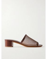 Maryam Nassir Zadeh - Sophie Leather-Trimmed Mesh Mules - Lyst