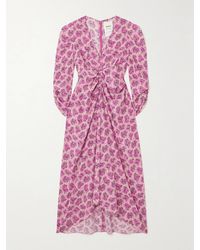 Isabel Marant - Albini Gathered Printed Silk-blend Midi Dress - Lyst