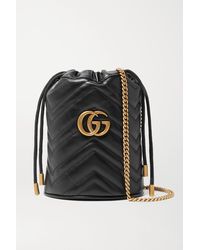 Gucci Mini GG Marmont Bucket Bag - Black