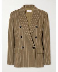 Max Mara - Balta Double-Breasted Striped Jersey Blazer - Lyst
