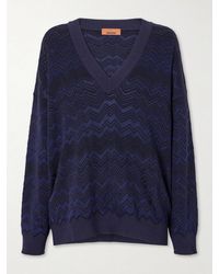Missoni - Striped Crochet-Knit Sweater - Lyst
