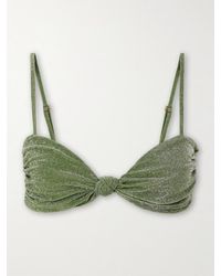 Johanna Ortiz - Heliconia Twist-Front Metallic Recycled Bikini Top - Lyst