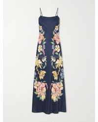 FARM Rio - Maira Floral-Print Satin Maxi Dress - Lyst