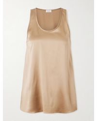Brunello Cucinelli - Silk-Blend Satin Top - Lyst
