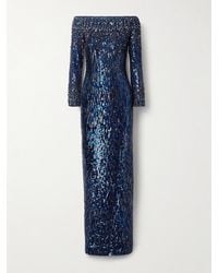 Jenny Packham - Off-The-Shoulder Crystal And Sequin-Embellished Tulle Gown - Lyst