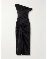 Dries Van Noten - Draped Knot-Detail Satin Midi Dress - Lyst