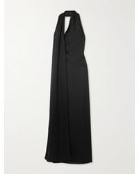 Loewe - Scarf Asymmetrische Robe Aus Satin Mit Neckholder - Lyst