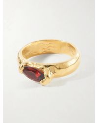 SIMUERO - Enero-Plated Sterling And Garnet Ring - Lyst