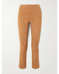 Stouls - Jacky Cropped Stretch-Suede Leggings - Lyst