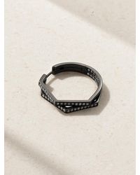 Repossi - Antifer Medium 18-Karat Blackened Diamond Single Hoop Earring - Lyst