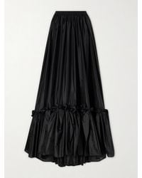 Saint Laurent - Tiered Ruffled Satin Maxi Skirt - Lyst