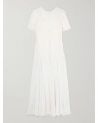 STAUD - Le Havre Fringed Cotton-Gauze Midi Dress - Lyst