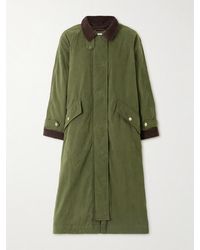 Veronica Beard - Manteau En Coton Mélangé Ciré À Finitions En Velours Côtelé Dietz - Lyst