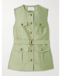 Zimmermann - Luna Belted Wool And Silk-Blend Vest - Lyst