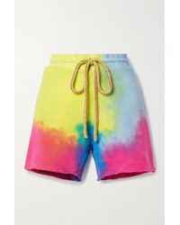 The Elder Statesman - Reflection Tie-dyed Cotton And Cashmere-blend Jersey Shorts - Lyst