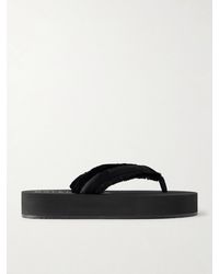 Balenciaga - Jet Lag Frayed Satin Thong Sandals - Lyst