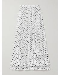 Balmain - Ruffled Pleated Polka-Dot Crepe Maxi Skirt - Lyst