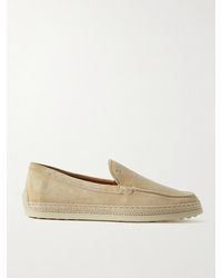 Tod's - Mocassins En Daim À Finitions En Raphia - Lyst