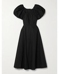 Ulla Johnson - Imara Gathered Cotton-Poplin Midi Dress - Lyst
