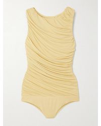 Abadia - Ora Ruched Stretch-Bamboo Jersey Bodysuit - Lyst