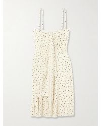Isabel Marant - Gemma Ruched Draped Polka-Dot Stretch-Jersey Mini Dress - Lyst
