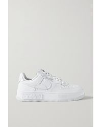 Nike Air Force 1 Fontanka Iridescent-trimmed Leather Sneakers - White