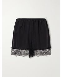 Dolce & Gabbana - Lace-Trimmed Silk-Blend Satin Mini Shorts - Lyst