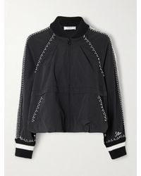 Sea - Alberta Cropped Embellished Shell Track Jacket - Lyst