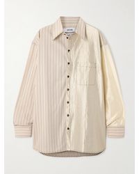 Christopher John Rogers - Oversized Striped Patchwork Silk-Satin, Cotton-Poplin And Cotton-Blend Shirt - Lyst