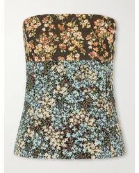Dries Van Noten - Strapless Floral-Jacquard Blouse - Lyst