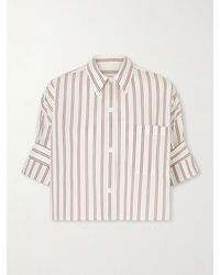 Twp - Next Ex Cropped Striped Cotton And Silk-Blend Shirt - Lyst