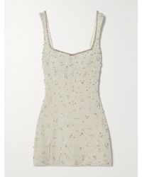 Clio Peppiatt - Embellished Stretch-Tulle Mini Dress - Lyst