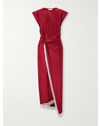 パーティードレス Rabanne Fitted Red Jersey Satin Evening Dress Jersey midi dress in red - Rabanne | Mytheresa