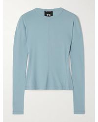 adidas Originals - Y-3 Paneled Organic Cotton-Jersey T-Shirt - Lyst